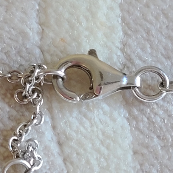 925 Silver Necklace with Cubic Zerconia Gemstone Necklace - Picture 5 of 6